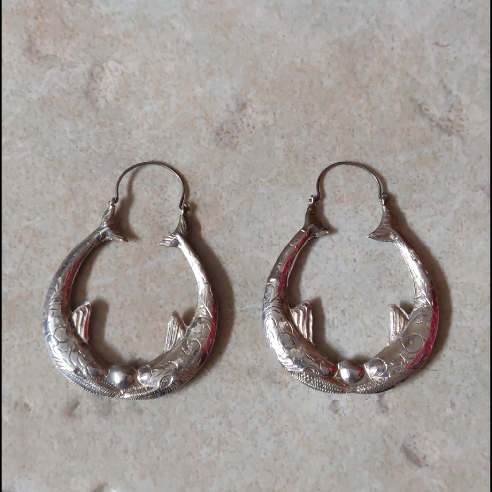 Sterling silver hoop earrings